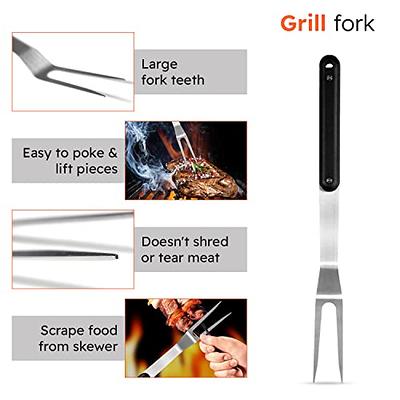 ROMANTICIST 30pcs BBQ Grill Tool Set for Men Dad, Heavy Duty Stainless  Steel Grill Utensils Set, Non-Slip Grilling Accessories Kit with  Thermometer