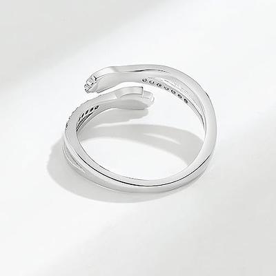 925 Sterling Silver Hug Ring Minimalist Adjustable Rings Band Handmade Rings  for Women Girls (Color 2) - Yahoo Shopping