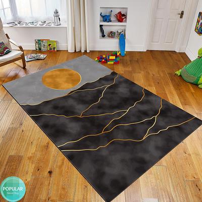  Toneed Geometric Rug for Bedroom Living Room, 4 x 6 Feet Black  Machine Washable Shag Moroccan Area Rug Soft Low Pile Rug Modern Indoor  Carpet for Dorm Nursery Kids Room Home