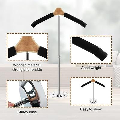 Barydat Adjustable Adult T Shirt Display Flexible Shoulder Stand Portable T  Shirt Display Stand for Vendors Metal Clothing Display Rack Garment Hanger