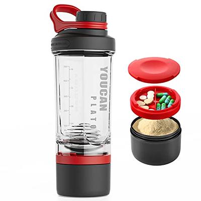 youcanplato 21oz Protein Shaker Bottle with Powder Storage Container-Shaker  Cups for Protein Shakes-pre workout bottle-Mixer Cup-Gym Sport Water Bottle  -Made with Tritan BPA Free (Red) - Yahoo Shopping