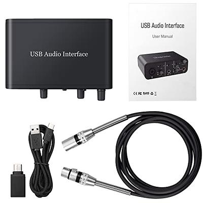 USB Audio Interface 2 In 2 Out with 48V Phantom Power,YGiTK USB-C