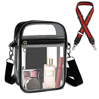 Vorspack Clear Bag Stadium Approved - PVC Clear Purse Clear Crossbody Bag  with Front Pocket for Concerts Sports Festivals