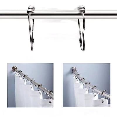 12pcs Shower Curtain Hooks, Shower Rod Hook, Rust-proof Iron Shower Rings  For Curtain Bathroom Shower Rods, Bathroom Accessories