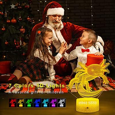 NINE SQUARE EGOU Axolotl Gifts Night Light for Kids, Axolotl Lamp with  Touch and Remote 7 Colors Changing Timer Dimmable Axolotl Night Light Cool  Room Decor Bedside Lamp for Boys Girls 