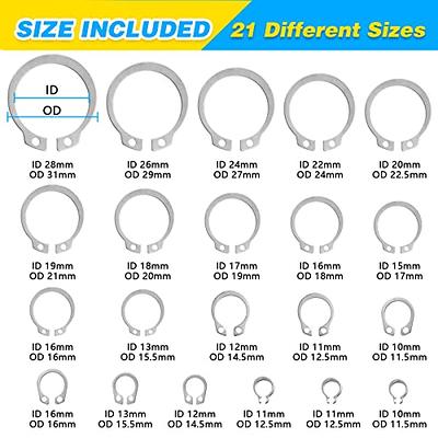 uxcell 40mm External Circlips C-Clip Retaining Shaft Snap Rings 304  Stainless Steel 20pcs