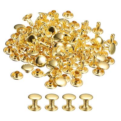 100Pcs/bag Metal Double Cap Rivets for Leather Repair Setting DIY