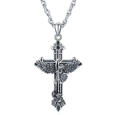 PROSTEEL Catholic Saint Michael Black Pendant for Men Women Round Medal  Christian Baptism Faith Stainless Steel Religious Chain Jewelry Gifts -  Walmart.com