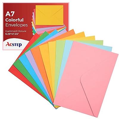 ACSTEP 100PACK 5X7 Envelopes, Colorful A7 Envelopes Self Seal for