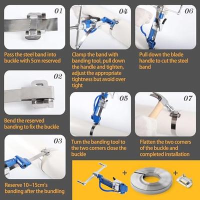 Steel Banding Strapping Kit - Banding Tool Metal Banding Strapping Kit -  Screw-Type Tensioner&Cutter, 3/4 * 100Ft S304 Banding Coil, 100pcs Steel  Buckles, High Tensile Heavy Duty Packaging - Yahoo Shopping