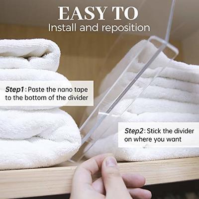 LikeU 8 PCS Acrylic Shelf Dividers for Closets,Wood Shelf Dividers,Clear Shelf  Separators,Perfect for Clothes Organizer and Bedroom Kitchen Cabinets Shelf  Storage and Organization - Yahoo Shopping