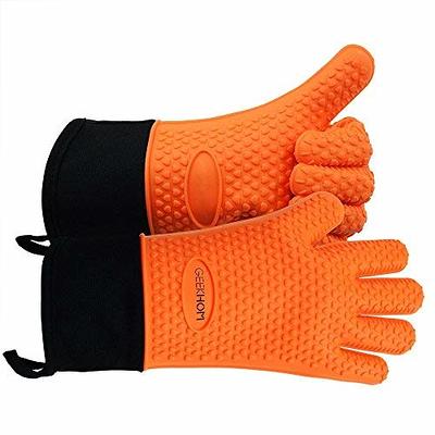 Cubilan BBQ Gloves, Grey Grilling Gloves Heat Resistant Oven