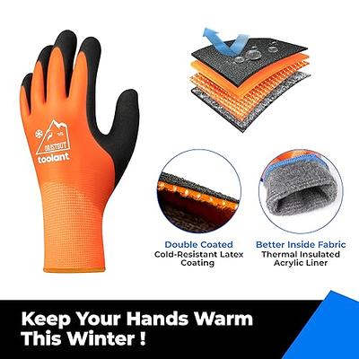 OriStout Winter Work gloves Bulk Pack for Men and Women, 3 Pairs,  Touchscreen, Waterproof Fishing gloves for cold Weather, Thermal Insula