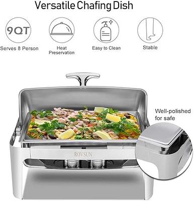 9 qt. Chafing Dish Buffet Set - Includes Food Pan, Water Pan, Cover, Chafer  Stand and 2-Fuel Holders - Food Warmers - Yahoo Shopping