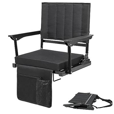 BRAWNTIDE Wide Stadium Seat for Bleachers - Stadium Chair with Back Support, Comfy Cushion, Thick Padding, 2 Steel Bleacher Hook, Steel