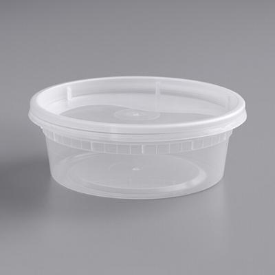 MT Products 32 oz Clear Pet Plastic Salad Container with Lid - Pack of 15