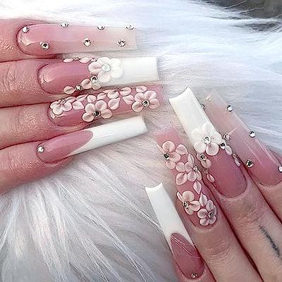 Amazon.com: All White Press on Nails Short Medium Square Glue on Nails  Set,KQueenest Solid Color Fake Nails Short Coffin Acrylic Nails Press on  Gel Nails for Women Fall Winter Reusable False Nails