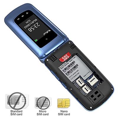 USHINING 4G Unlocked Flip Phone for Seniorwith Speed Talk SIM Card Seniors  Cell Phone SOS Big Button Senior Basic Phone for Elderly 2.4 Inch Screen  Unlocked Feature Phone with Charging Dock (Blue) 