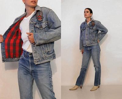 80s Mens Denim Jacket in Dark Blue Wash Old School 70s Short Trucker Jean  Jacket Outerwear for Men Size Large - Etsy | Blue jacket men, Jackets men  fashion, Denim jacket men