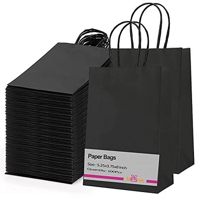 Plastic Bags with Handles - Frosted Black, 10x5x13 / Black / 50 pcs.