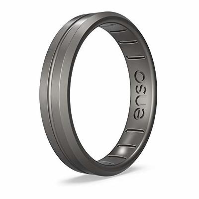 Zales Enso Rings Elements Collection - 4.3mm Classic Thin Silver Silicone Band