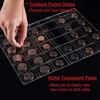 Coin Collection Book Holder for Collectors, 200 Pockets Coins