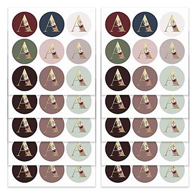 Mobiusea Creation Monogram Stickers, Gold Foil, Initial Envelope Seals  Letter A, 9 Chic Color Assortments, Wedding Monogram Stickers, 1.4 Inch