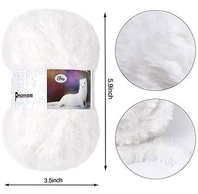 3 Pack Soft Fur Yarn Chunky Fluffy Faux Fur Yarn White Fuzzy Fur
