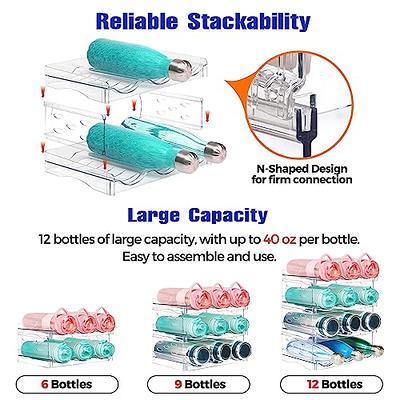 SCAVATA 2 Pack Skinny Can Organizer for Refrigerator, Stackable Tall Skinny  Soda Pop Can Holder Dispenser with Lid for Fridge Pantry Rack Freezer,  Clear Plastic Storage Bins-Holds 12 Slim Cans Each 