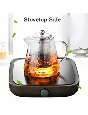 Glass Teapot with Removable Stainless Steel Infuser, Borosilicate Glass Tea  Pot with Strainer,for Blooming Tea & Loose Leaf Tea, Microwave & Stovetop  Safe (33OZ) - Yahoo Shopping