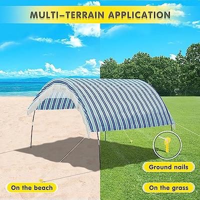 SUN NINJA Pop Up Turquoise Beach Tent UPF50+ with Shovel, Pegs & Stability  Poles