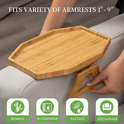 LOVYANXUE Bamboo Sofa Arm Tray Table, Portable Couch Arm Table Armrest  Tray, Sofa Arm Clip Table for Small Spaces, Stable Couch Tray for  Eating/Drinks/Phone/Remote - Yahoo Shopping