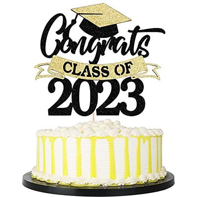 Palasasa Congrats Grad Cake Topper, Class of 2023 Graduate Party - 2023  High School/College/Senior Graduation Party Glitter Decorations Supplies  (Black and Gold) - Yahoo Shopping
