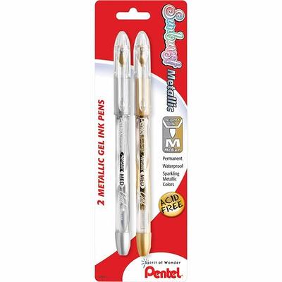 Pentel Slicci Metallic Gel Pens 0.8 Mm Extra Fine Point Assorted