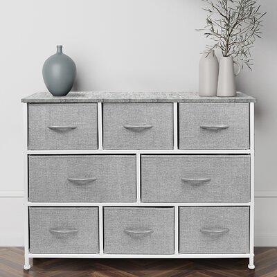 Sorbus Metal and Fabric Tall 5-drawer Chest Storage Organizer - On