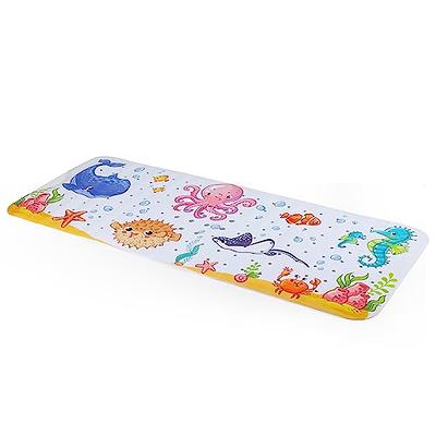 BEEHOMEE Bath Mats for Tub Kids - Large Cartoon Non-Slip Bathroom Bathtub  Kid Mat for Baby Toddler Anti-Slip Shower Mats for Floor 35x16,Machine