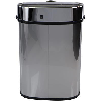 Hanover 13.2-Gallons Stainless Steel Touchless Kitchen Trash Can with Lid  Indoor in the Trash Cans department at