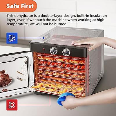 Septree Food Dehydrator 4 Stainless Steel Trays Food Dryer Machine with Digital Timer, Temperature Control and Safety Over Heat Protection for Jerky