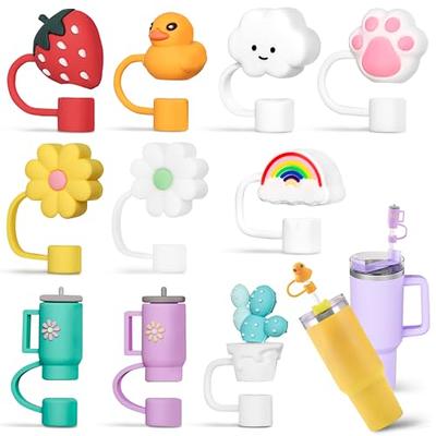 Reusable Cute Silicone Straw Tips Lids Protectors for 0.4 in/10mm,Cartoon  Stitch Straw Covers Cap Toppers Compatible with Stanley 30&40 oz Tumbler