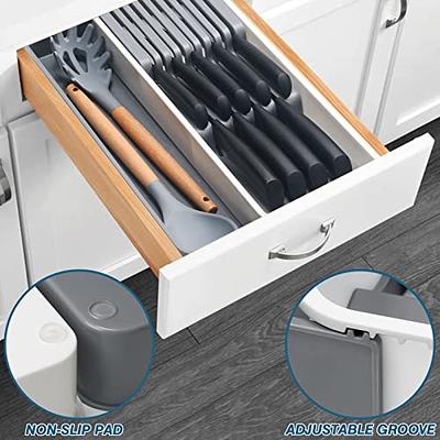 Silverware Storage Box Chest, Flatware Storage Case, Tableware Utensil  Chest with Removable Lid and Adjustable Dividers for Organizing Utensils