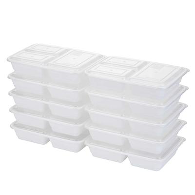 GoodCook Meal Prep 3 Compartment Rectangle White Containers + Lids - 10ct -  Yahoo Shopping