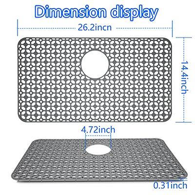 Silicone Sink Mat Protectors for Kitchen 26''x 14'' JOOKKI Kitchen Sink  Protector Grid for Farmhouse Stainless Steel Accessory with Rear Drain