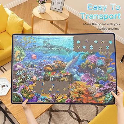 Lavievert lavievert wooden jigsaw puzzle board portable puzzle plateau  puzzle storage puzzle saver with non-slip surface for up to 1000