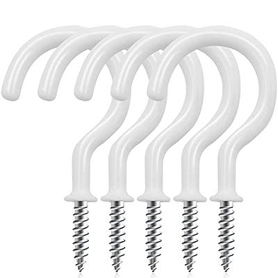 12 Pcs Ceiling Hook Outdoor Light Hooks Screw-In Hooks Heavy Duty Hooks Coated Hooks Towel Hook Ceiling Lantern Hooks Vinyl Coating Black Plant Hooks