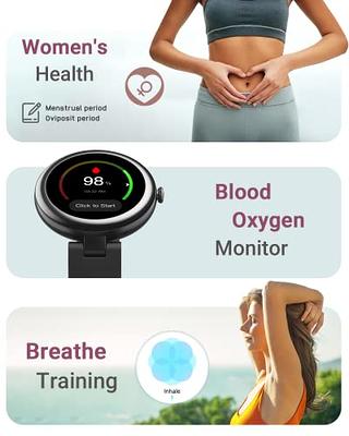 Smart Watch for Women Waterproof Pink, Small, Round Women's Watch Compatible  with iPhone Android Phones Fitness Tracker Watch with Heart Rate Monitor  Pedometer Sleep Tracker 