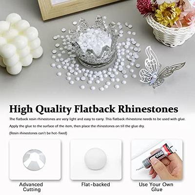 Briskbloom 3000PCS Flatback Resin Rhinestone, Mixed 5 Sizes 2mm 3mm 4mm 5mm  6mm Lake Blue AB Flatback Jelly Resin Rhinestones for Mugs, Bottles