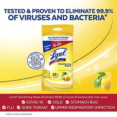  Lysol Disinfectant Wipes Multi-Surface Antibacterial Cleaning  Wipes For Disinfecting and Cleaning Lemon and Lime Blossom 80 Count (Pack  of 2) : Health & Household