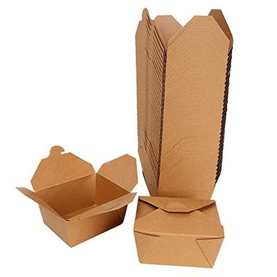 NANAICHE 50 Pack Disposable Take Out Boxes Food Containers Microwavable  Kraft Brown Paper To Go Box