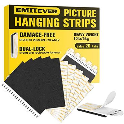 Small Picture Hanging Strips 40 Pairs, White and Black, Hook and Loop  Adhesive Tape Strips, No Damage Wall Picture Hangers, Dual Lock Fastener,  Double Sided Interlocking Mounting Strips - Yahoo Shopping
