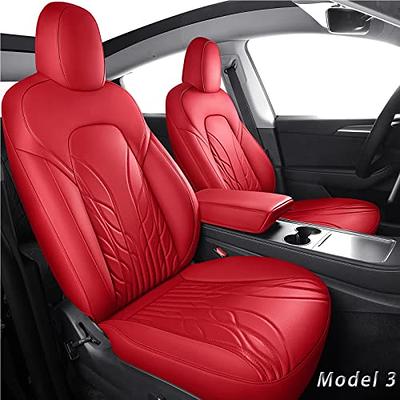 Huidasource Upgrade Tesla Model 3 Seat Covers Red, Full Coverage